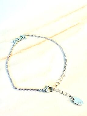 Sterling Silver Script Link Bracelet in Silver